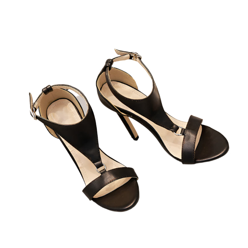 Women's brown sandals plus size stiletto heels