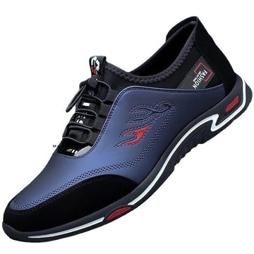 Men's Sports Casual Lace-up Soft Bottom Leather Slip-on Flat Work Shoes